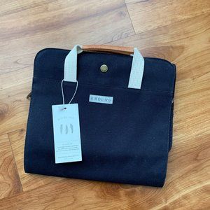 Birdling Navy Tote Bag with White Handles